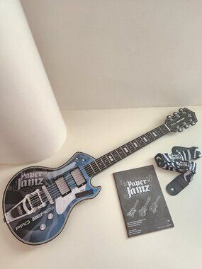 Paper Jamz Pro Series Guitar - Blue 6288 with Black & White Pattern Strap